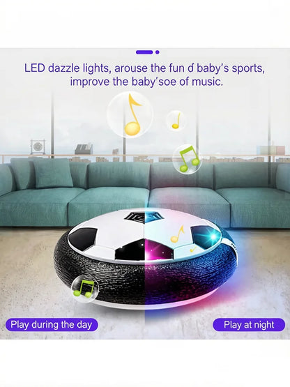 Indoor Hovering Air Cushion Soccer Toy Electric, LED Lights,Music,Dual-Player Competitive Parent-Child Interactive Football Game