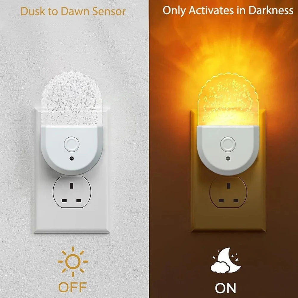 RGB Plug in Night Light Color Changing Dusk to Dawn Wall Socket Wireless LED Nightlight for Kid Living Room Bedroom Bedside Lamp