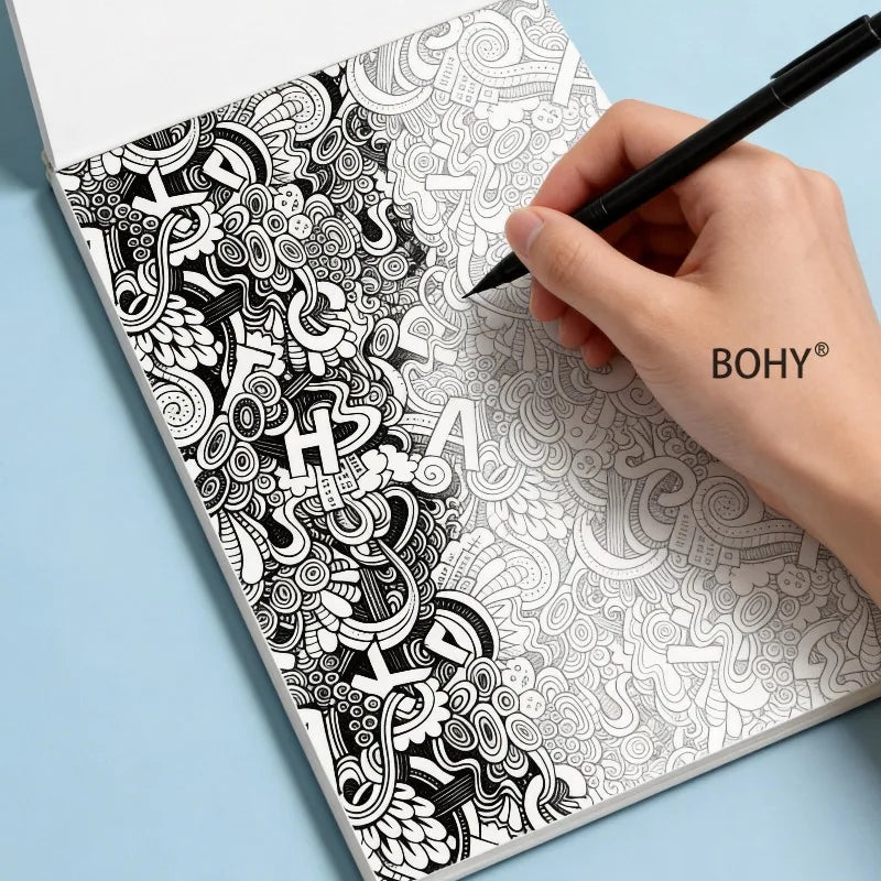1 Immersive Healing Zen Sketching and Copying Album, 24 Pages, Suitable for Adults To Relieve Stress, Calm Down in Painting
