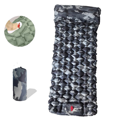 Outdoor Camping Inflatable Mattress Sleeping Pad With Pillows Ultralight Air Mat Built In Inflator Pump Hiking