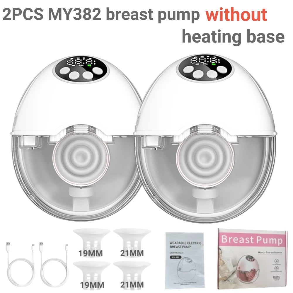 Wearable Breast Pump Electric Handsfree BPA Free With Heating &UV Sterilize Lid Optional Silent Wireless Upgrade Breastmilk Pump
