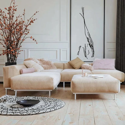hhChina Manufacture Sofa Couch Living Room Furniture Velvet Fabric Sofa Set Nordic Beige Creative Corner Nordic room sofa*