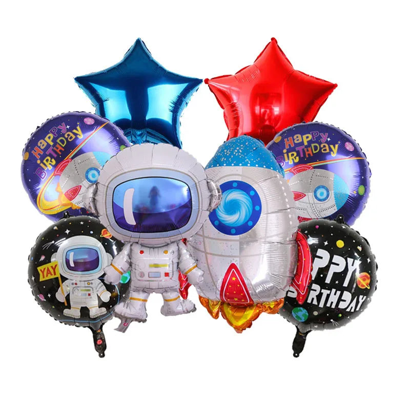 Planet Astronaut Birthday Party Decoration Paper Cup Plate Napkin Balloon Tablecloth  For Kids Baby Shower Party Supplies Gifts