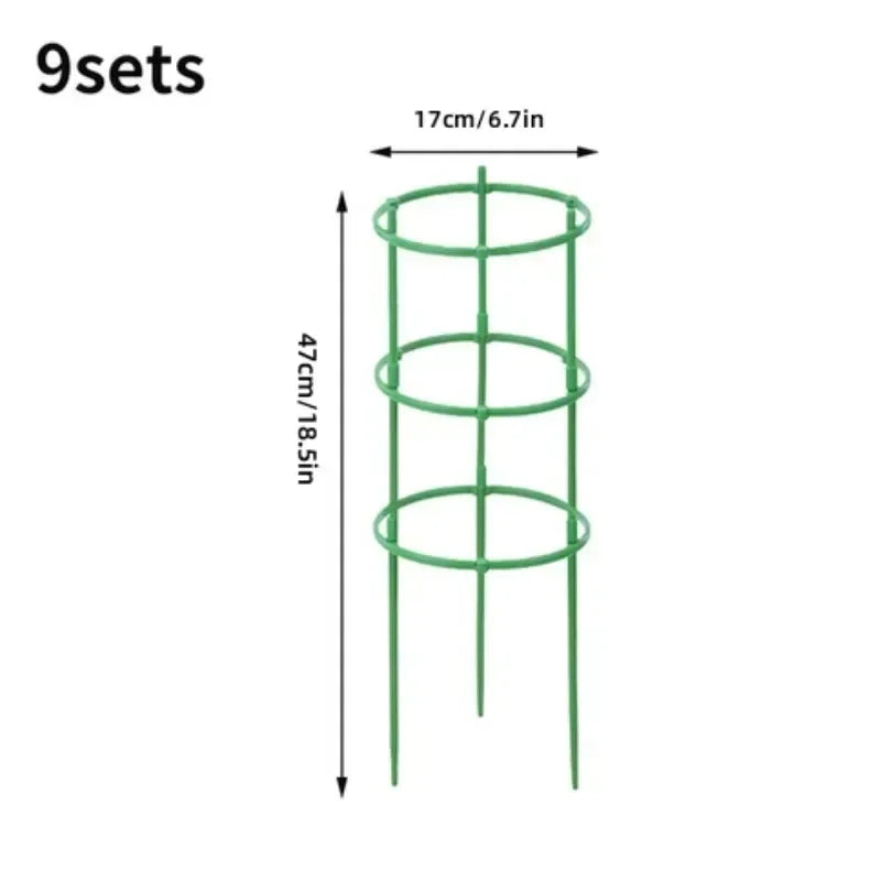 Tomato Cages Trellis Plastic Column Vine Plant Bracket Potted Flower Plant Support Pile Stackable Tomato Tower Plant Cage