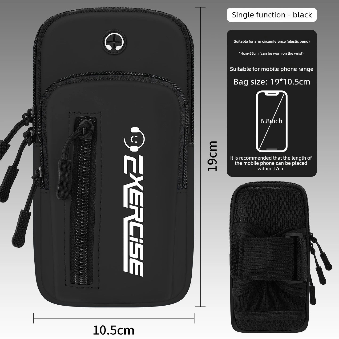 Haissky Multifunction Wrist Running Bags For iPhone 17 16 15 14 Pro Max Air Plus Zipper Outdoor Cycling Fitness Phone Arm Pouch