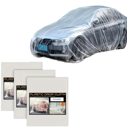 3PCS Large Disposable Plastic Dust Cover Transparent Furniture Protector Sheet for Painting Moving Gardening 4x5M 5x7M Gear