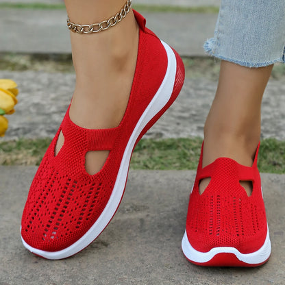 Women's shoes, women's sports shoes, summer flying woven mesh soft sole breathable sports shoes