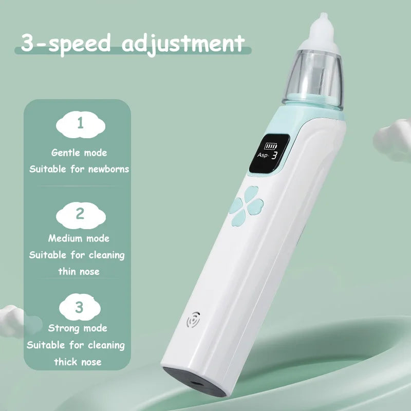 3-in-1 Portable Nasal Aspirator Nasal Vacuum Cleaner Rechargeable Sniffling Equipment Safe Hygienic Nose Snot Tool for Kid Baby