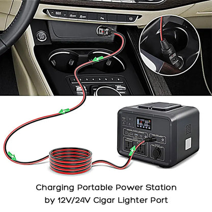 3m 2m 1.5m Car Cigarette Lighter to XT60 Cable for ALLPOWERS R600 R1500 Oukitel P1000E/P1500/P2001E PLUS Etc. Solar Generators.