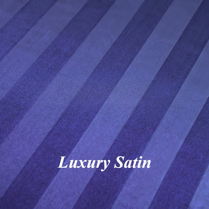 Striped Satin Fitted Sheet | 100% Polyester with All-Around Elastic | Multiple Bed Sizes