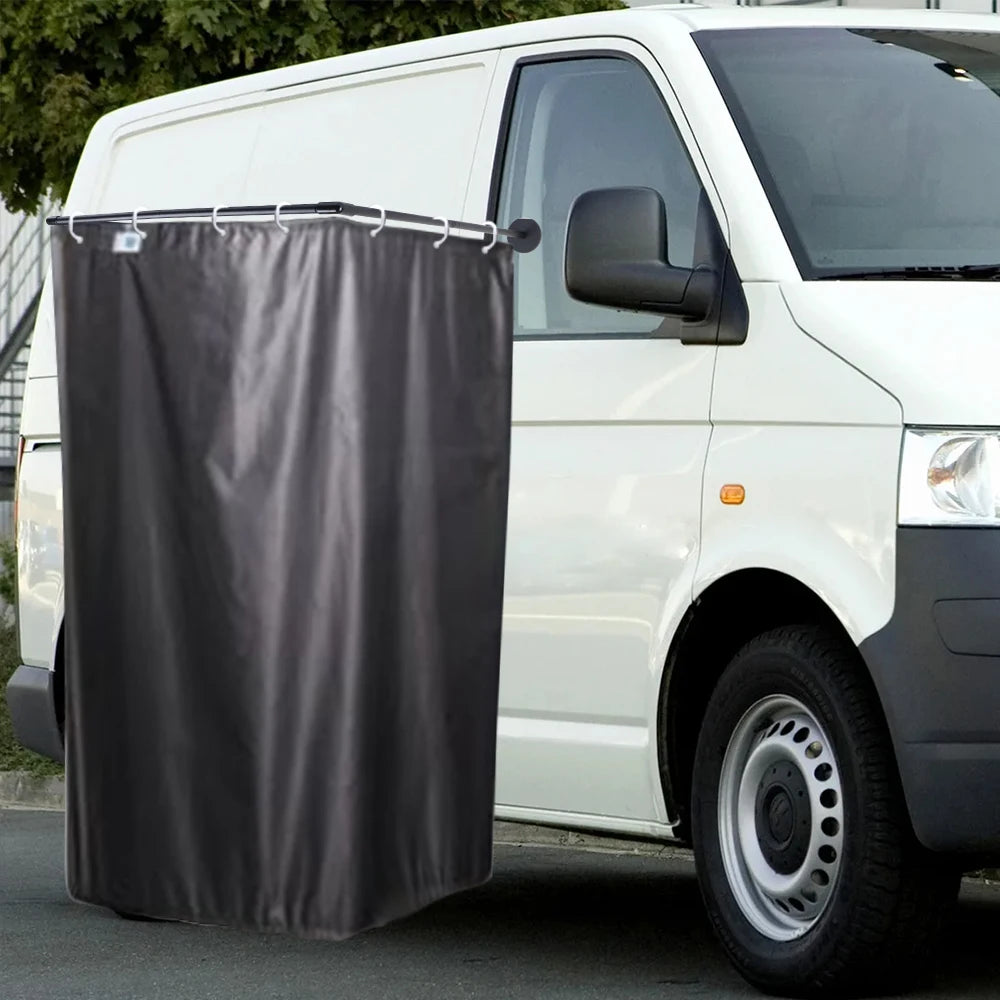 Caravan Outdoor Shower Cabin Cubicle Stall / Enclosure Kits With Magnetic Bracket & Rod & Shower Curtain For Camping Motorhomes