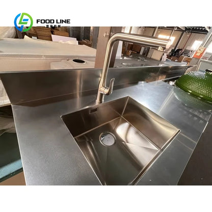 Customized Modern Outdoor Kitchen Cabinet Set Multi Scene BBQ Grill For Garden Camping Open Air Cooking