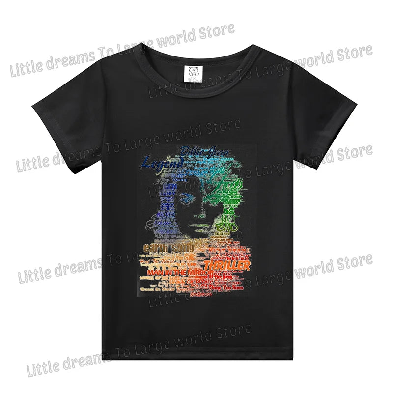 Michael Jackson T-shirt Children Clothing Singer Printed Cotton Tops Boy Girl MJ Summer Tee Shirts Casual Clothes Birthday Gift