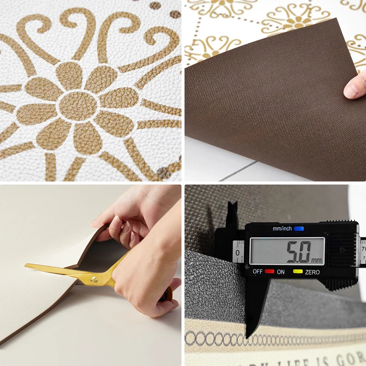 PVC Kitchen Carpet Waterproof Non-Slip Oil-proof Leather Floor Mat Large Size Rug Retro American-Style Home Decor Rugs Alfombra