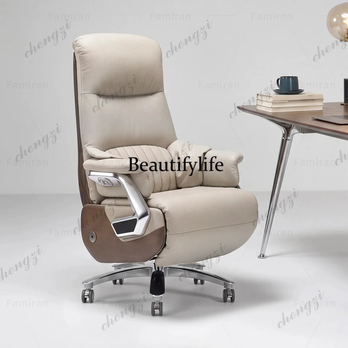 First layer cowhide electric boss chair ergonomic office chair waist support with pedal computer chair