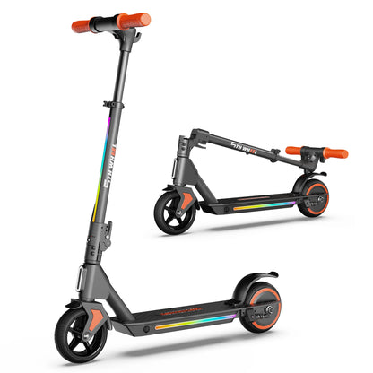 5TH WHEEL Kids Electric Scooter for Ages 8+, Foldable E Scooter with 130W Motor, Up to 10 MPH & 5 Miles Range, 3 Speed Modes, LED Display, Adjustable Height