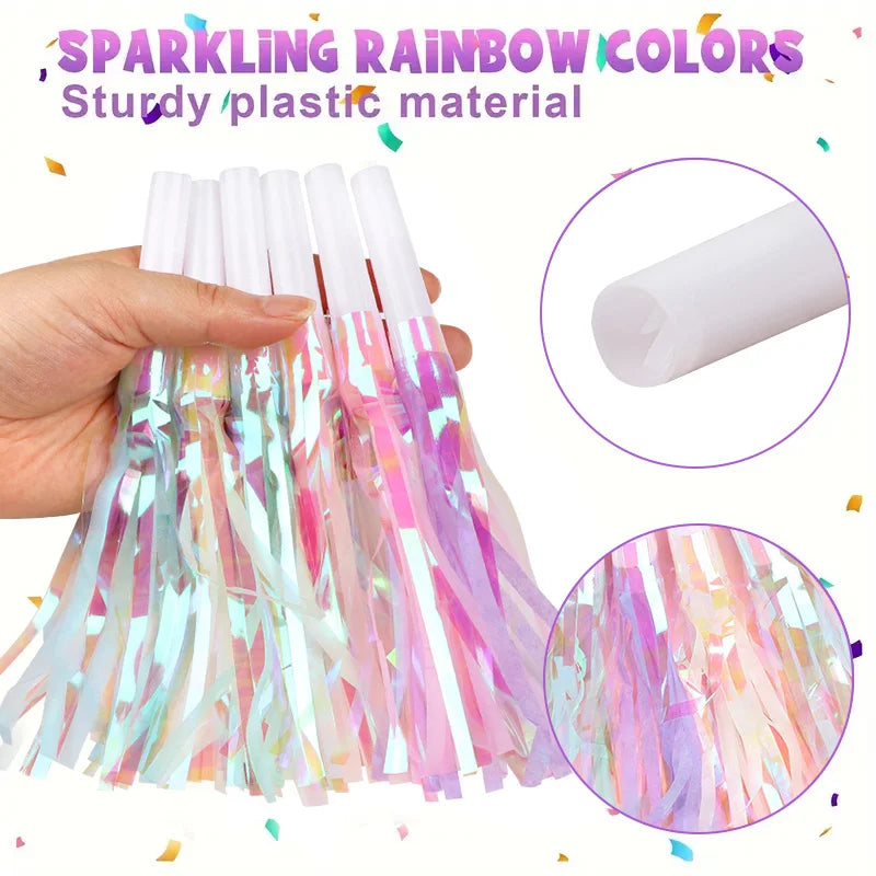 6/12/36 Pcs Colorful Blowout Whistles Wedding Gift Kids Birthday Party Favors Pinata Filler Cheer Props Christmas Noise Maker