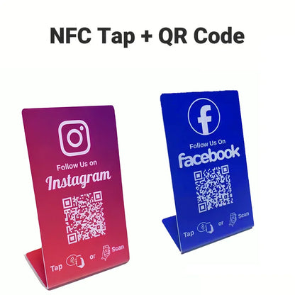 Nfc 215 programmable QR code Google Review Card NFC station table NFC Instagram Facebook TK card standing brand bracket