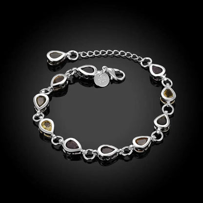 Wholesale 925 Sterling silver Noble charm Bracelets Zircon chain crystal Jewelry fashion for women wedding lady cute