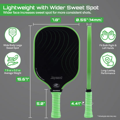 Joysent Pickleball Paddle USAPA T300 Carbon Fiber Pickleball Racket PP Honeycomb 14mm Pickle Ball Paddle For Beginner Men Women