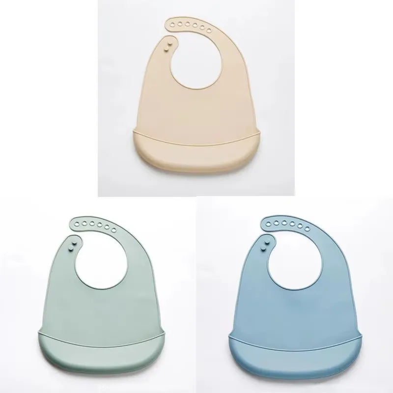 1-3pcs Baby Bib Adjustable Waterproof Bibs Babies Soft Edible Silicone Newborn Saliva Dripping Towel Drooling Scarf BPA Free