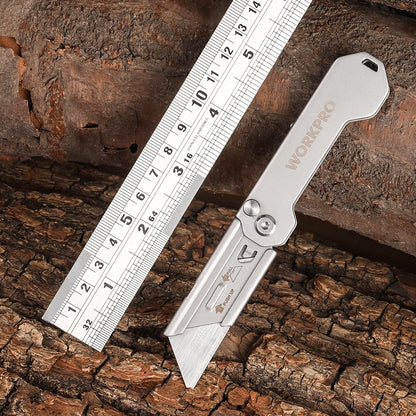 WORKPRO-Folding Pocket Utility Knife, Stainless Steel, Quick Change, Paper Cutter, Camping, Tourist DIY Hand Tools