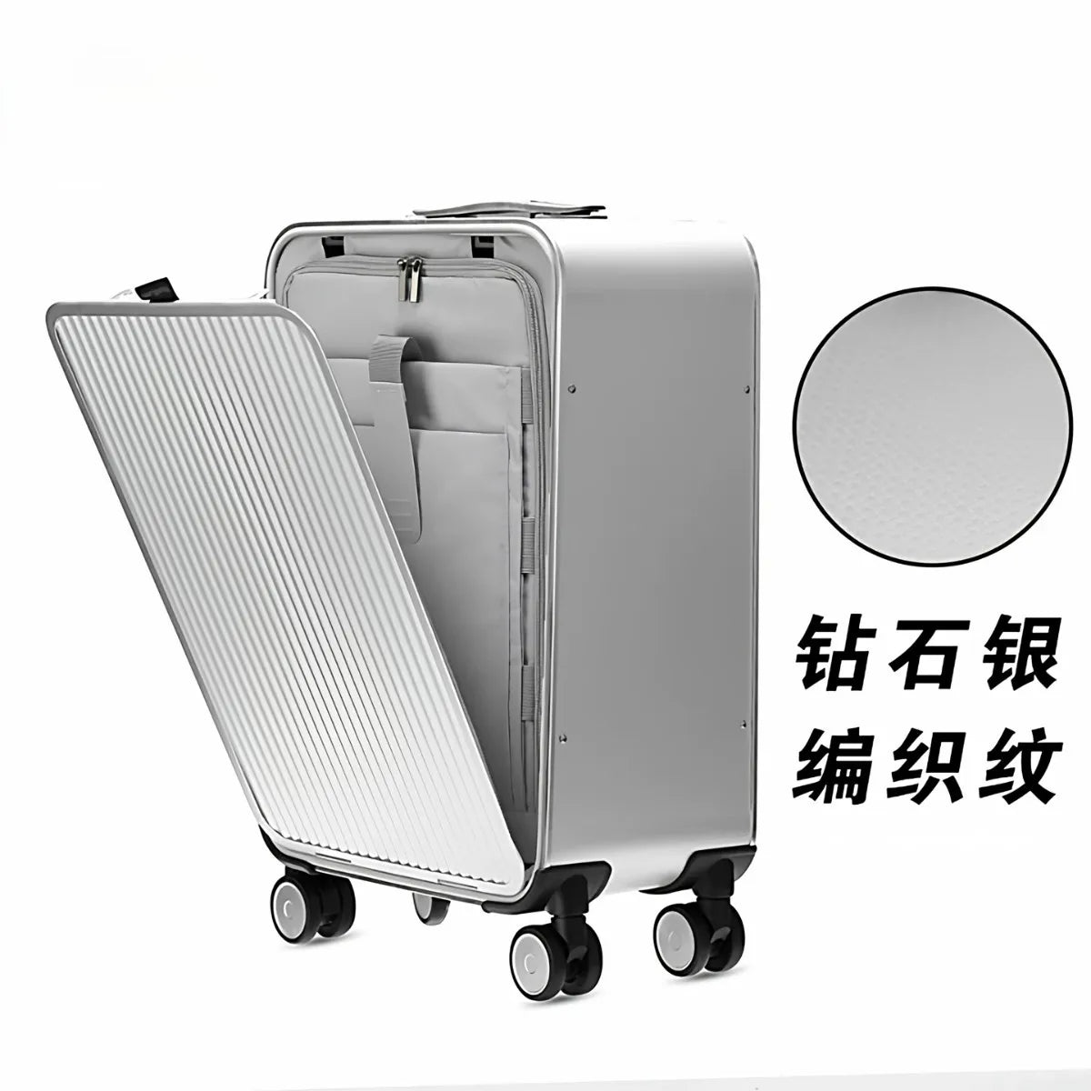Full Aluminum‑Magnesium Alloy Front Side Opening 10‑90 Split Deep Storage Trolley Luggage Travel Suitcase 20 Inch Carry‑on 24 In