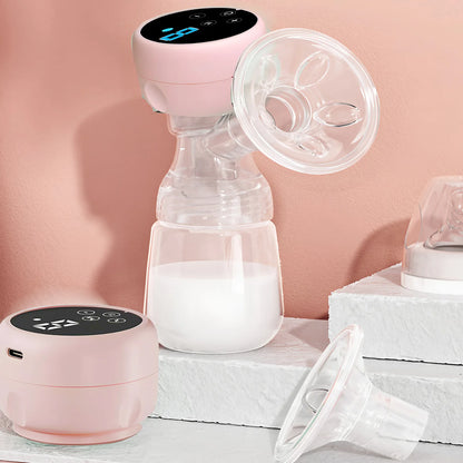 Electric Breast Pump 2-IN-1 Portable Baby Nipple Bottle Smart Integrated Suction Breast Pump Milk Postpartum Fortable Breast