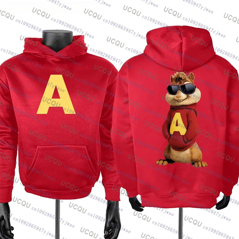 Alvin and The Chipmunks 2026 Fashion Unisex Casual Sportswear Men's Hoody Alvin Chipmunk Cosplay Costume Kid Adult Pullover Top