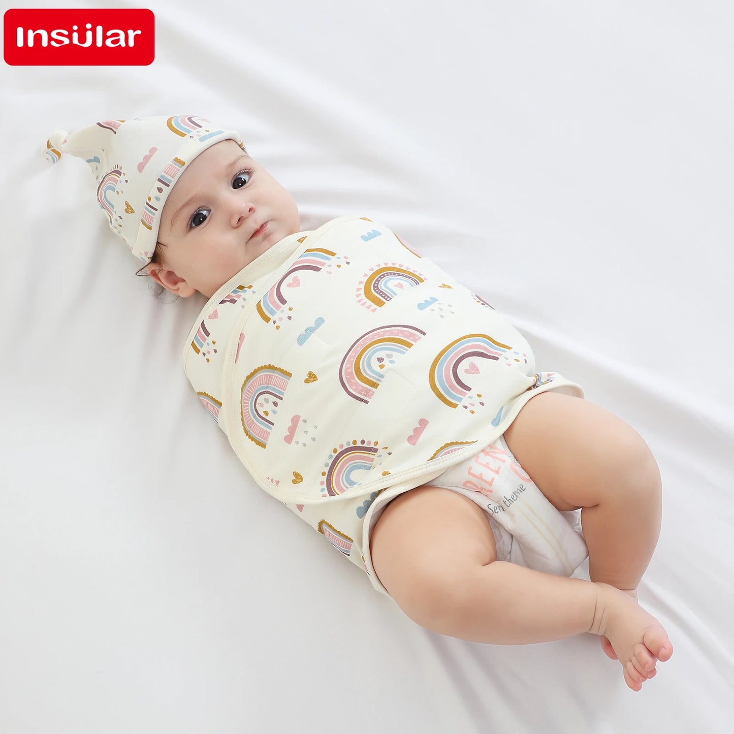 Bilayer Baby Wrap Blanket Newborn Baby Swaddle Tie Anti Startle Jump Blanket Summer Thin Cotton Soft Diaper Changing Blanket