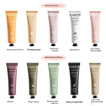 10pcs Floral & Fruity Hand Cream Set - Moisturizing Nourishing Anti-Chap Repairing Hand Care Skincare Beauty Pack