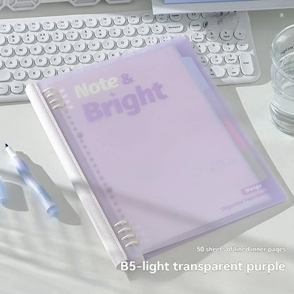 1PC A5/b5 Soft Spine Loose Leaf Notebook Detachable Notebook For Students To Flip 360 Degrees High Aesthetic Ins Style