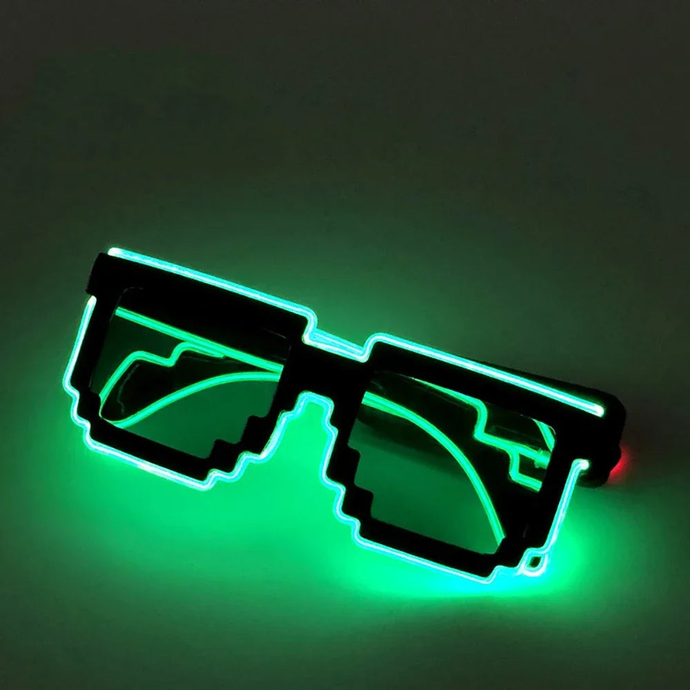 Wireless LED Light Up Glasses, Glow in the Dark Neon Glasses for Rave Party, EDM