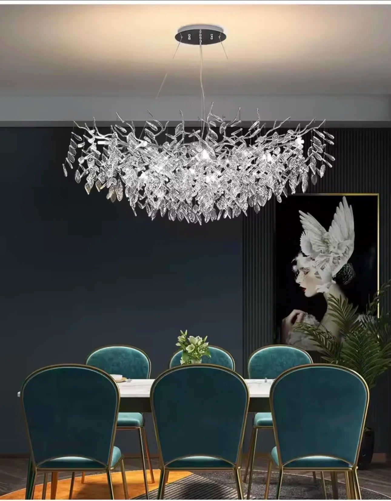 Luxury Gold Crystal LED Chandeliers Living Dining Room Bedroom Lighting Lustre Ceiling Pendant Lamps Indoor Villa Lights Fixture