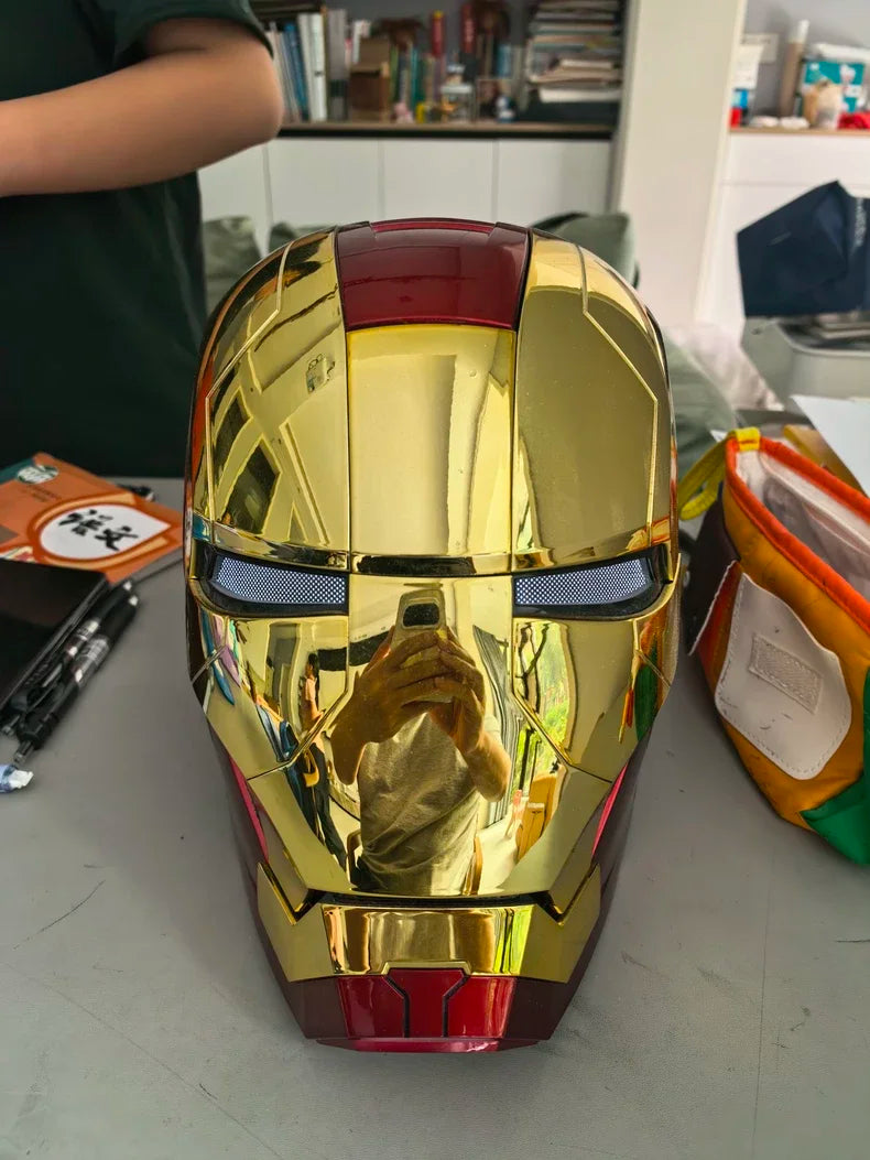 Newly Upgraded Iron Man Helmet Mk5 Mk50 Mk17 Wearable Voice Controlled Opening And Closing Classic Collectible Ornaments Gifts