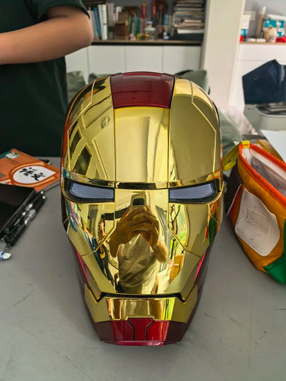 Newly Upgraded Iron Man Helmet Mk5 Mk50 Mk17 Wearable Voice Controlled Opening And Closing Classic Collectible Ornaments Gifts