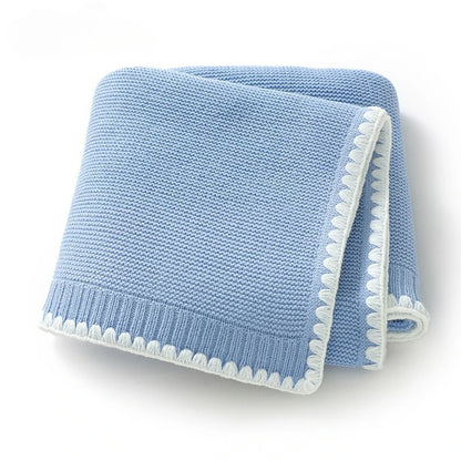 Personalized Name Breathable Baby Blanket Boys Girls Swaddle Wraps Newborn Nap Blankets Knitted Acrylic Infant Security Blankets
