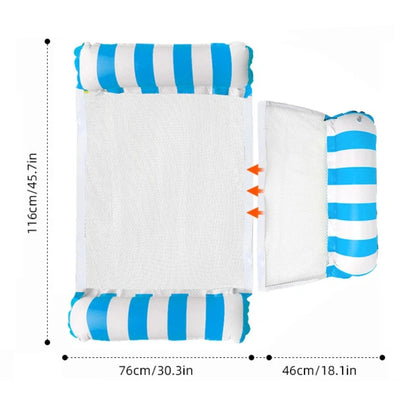 Inflatable Foldable Floating Row Swimming Pool Party Water Hammock Air Mattresses Pvc Stripe Water Floating Inflatable Mat