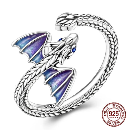 925 Sterling Silver Purple Baby Dragon Flying Dragon Cub Pendant Charm Fit Original Charms Bracelets Women DIY Jewelry Gift