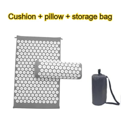 Acupressure Mat Massage Mat Pillow Set Applicator for Neck Foot Yoga Mat with Needle Back Cushion