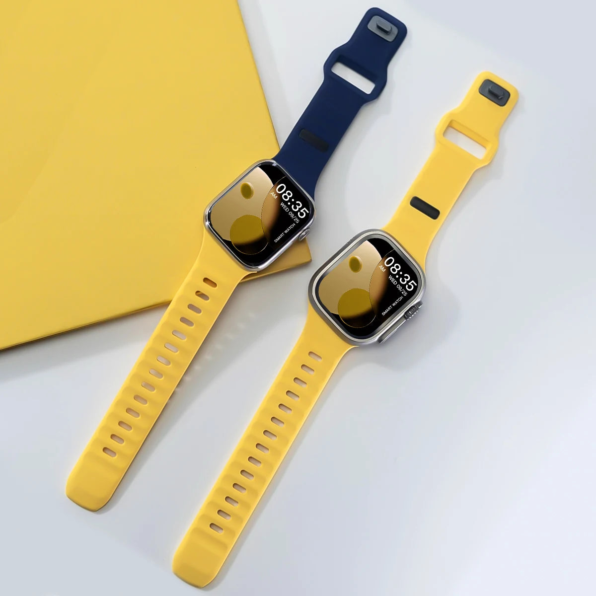 Silicone Sport Band for Apple Watch Ultra 3/2 49mm 42 44 38 40 41mm Two Tone Adjustable Strap for Iwatch S11 10 9 8 7 6 SE3 Belt