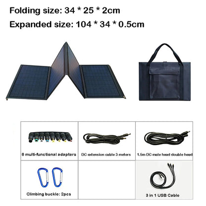 100W Solar Panel Folding Bag Usb+dc Output Solar Charger Portable