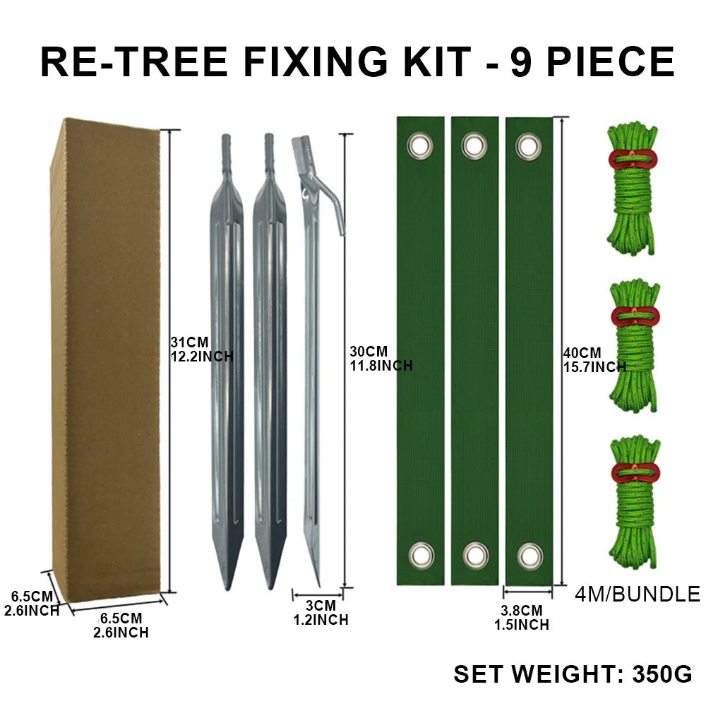 1SET Tree Stake Kits, Tree Stakes and Supports Kits for Young Trees Against Bad Weafor Newly Planted Tree Strap Garden Accessori