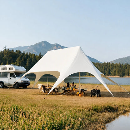 Large Outdoor Canopy Tent Sun Shade Shelter Heavy Duty Waterproof Star Canopy for Camping Backyard Party Wedding Party