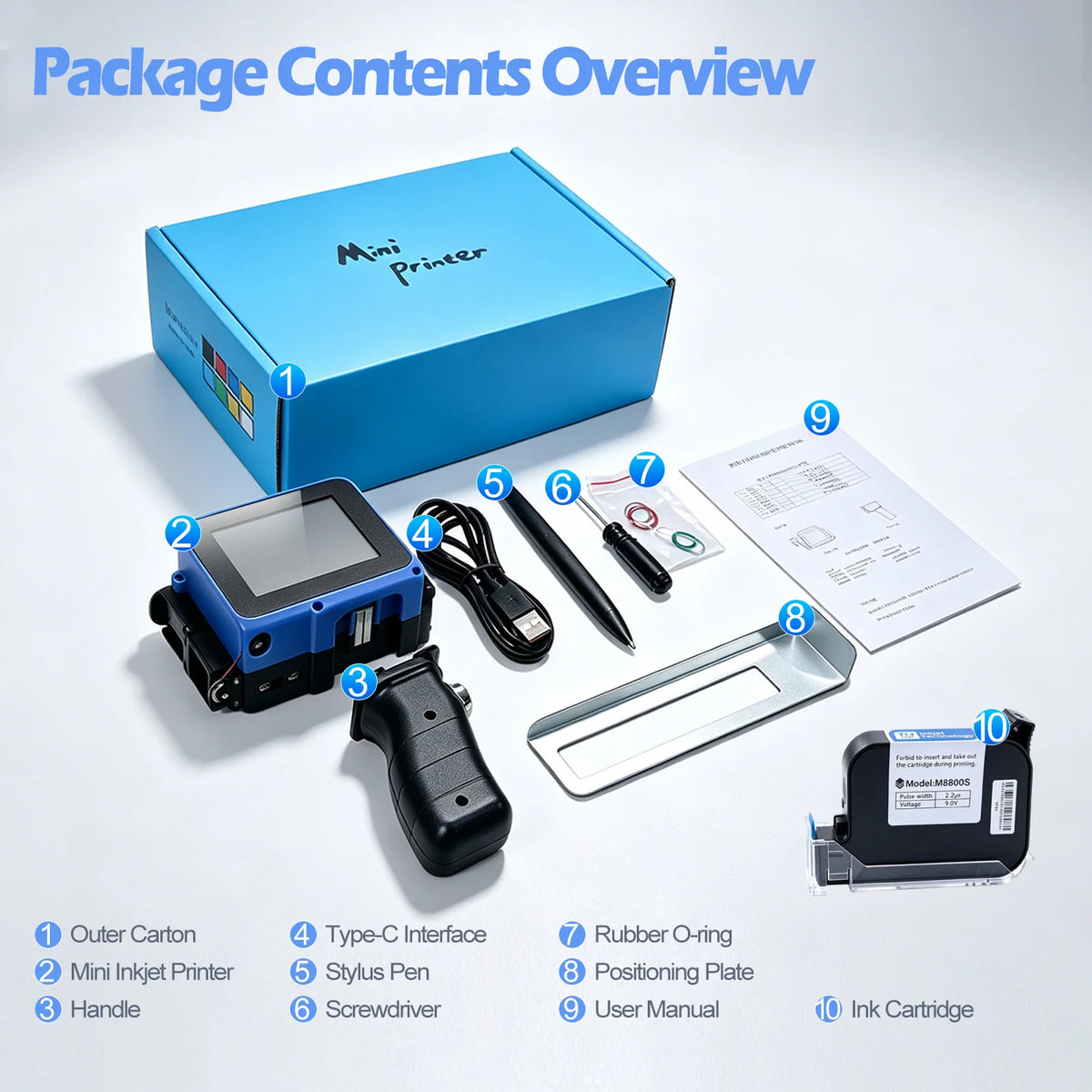 Mini Detachable Handheld Inkjet Printer 12.7MM Portable Compact Printing Device for On-the-Go Label Printing Needs