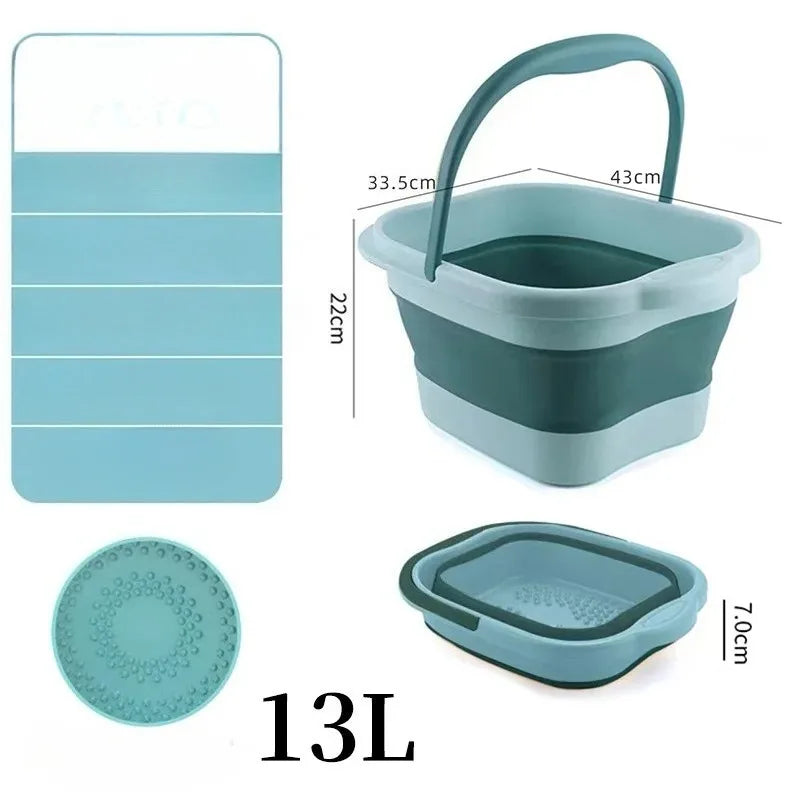 Portable Foot Soaking Tub 2026 - Deep Foldable Design for Home Massage, Knee & Foot Bath Bucket, Compact Plastic Basin