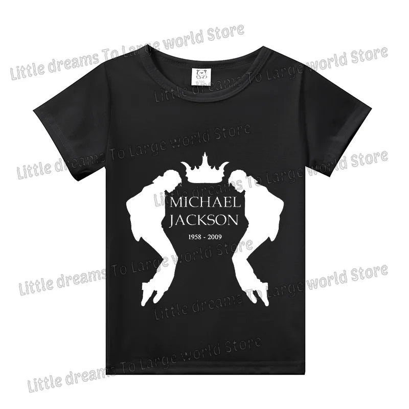 Michael Jackson T-shirt Children Clothing Singer Printed Cotton Tops Boy Girl MJ Summer Tee Shirts Casual Clothes Birthday Gift