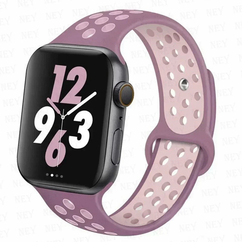 Silicone Sport Straps For Apple Watch 10 Band 45mm 44mm Ultra2 49mm 38/40mm 41mm 42 46mm Bracelet iWatch Series 8 7 6 4 5 3 9 SE