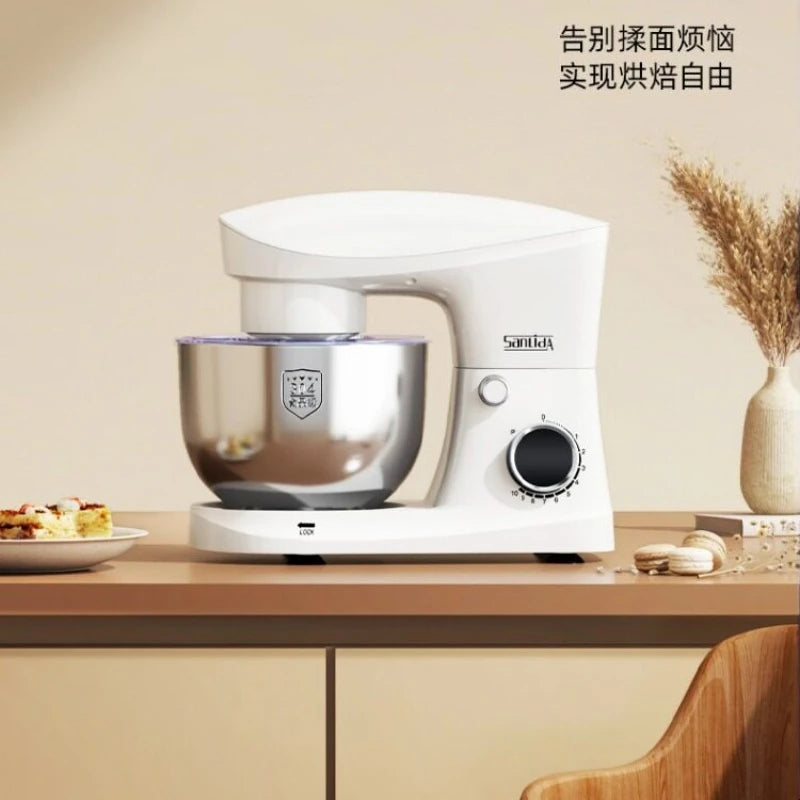 Household Small Stand Mixer Automatic Dough Kneading Egg‑Beating Food Processor Kitchen Appliance For Home Baking Use