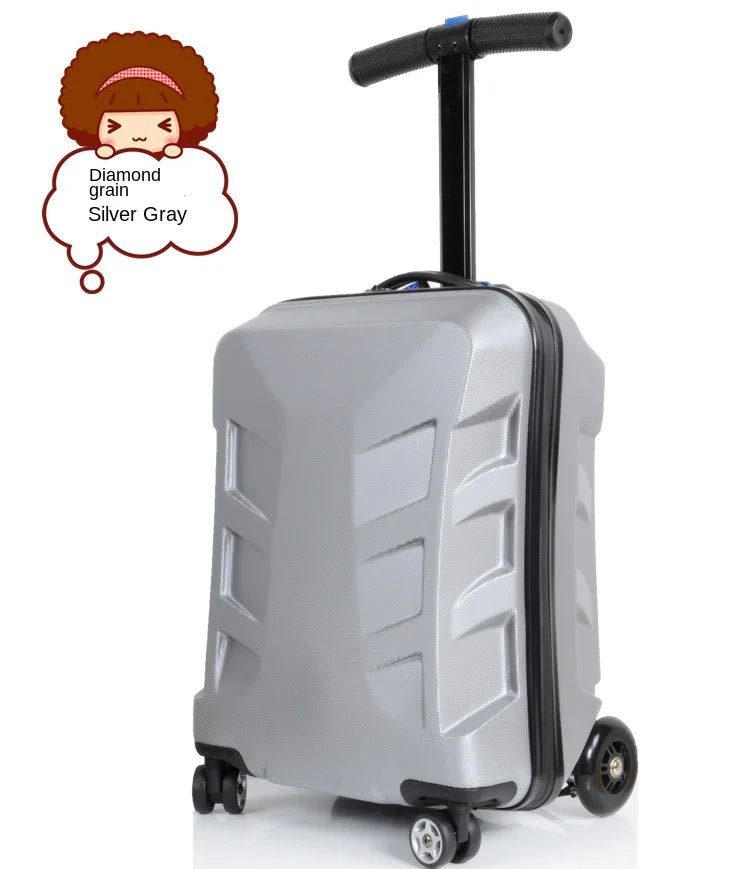 Adult Folding Business Trolley Case Design Cool Travel Suitcase Trip Cabin Skateboard Scooter Kids Riding Luggage Carrier Unisex